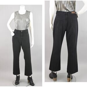 Vintage 90s Bill Blass Black Mid Rise Jeans, Women's 12 Petite, 34" Waist